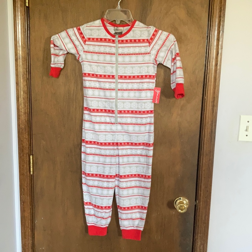 Unisex Snowflake fairisle footless fleece onesie PJ 4T - Picture 3 of 16